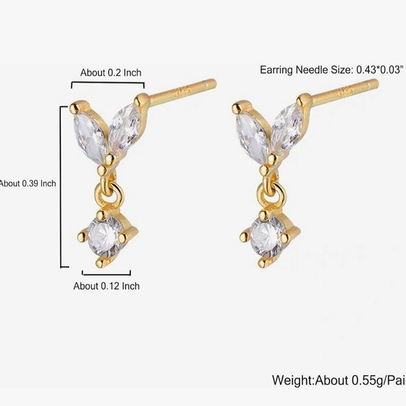 Swarovski Gold Crystal Earrings - Picture 4 of 6